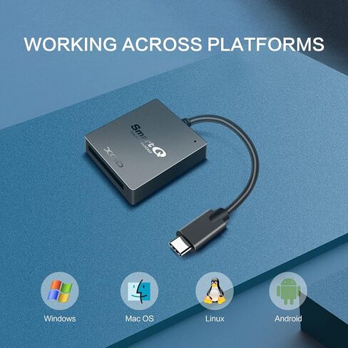 SmartQ C501C XQD Card Reader, Sony XQD Reader Compatible with Sony G/M Series USB Mark XQD Card, Lexar 2933x/1400x USB Mark XQD Card for Windows/Mac OS. USB 3.0 XQD Memory Card Reader (USB C) in Kuwait