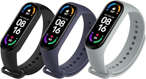 EasyULT 3 x Soft Silicone Replacement Bracelet for Xiaomi Mi Band 5 / Xiaomi Mi Band 6 in Kuwait