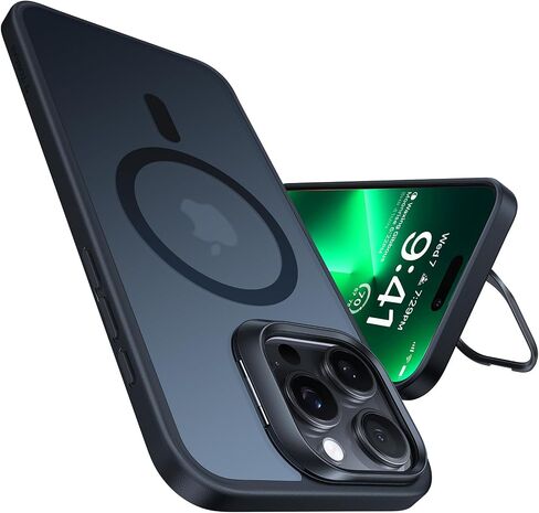 حافظة TORRAS مغناطيسية مقاومة للصدمات لهاتف iPhone 15 Pro Max، [تم اختبار السقوط من الدرجة العسكرية] [مناسبة لـ MagSafe] [حماية مطورة للكاميرا] حافظة متينة رفيعة لهاتف iPhone 15 ProMax مع حامل أسود بلوري in Saudi Arabia