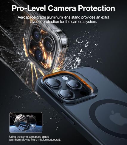 حافظة TORRAS مغناطيسية مقاومة للصدمات لهاتف iPhone 15 Pro Max، [تم اختبار السقوط من الدرجة العسكرية] [مناسبة لـ MagSafe] [حماية مطورة للكاميرا] حافظة متينة رفيعة لهاتف iPhone 15 ProMax مع حامل أسود بلوري in Saudi Arabia