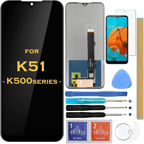 Screen Replacement LCD Display Touch Digitizer Assembly for LG K51 K500 LM-K500UM K500UM3 K500MM K500QM 6.5" (Black) in Saudi Arabia