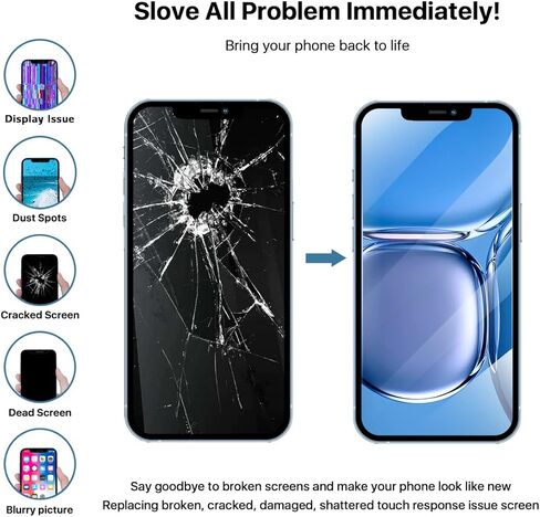 استبدال شاشة iPhone 12/12 Pro مقاس 6.1 بوصة شاشة بديلة LCD تعمل باللمس ثلاثية الأبعاد ومحول رقمي عالي الدقة مع مجموعة أدوات إصلاح + واقي شاشة مقاوم للماء in Kuwait