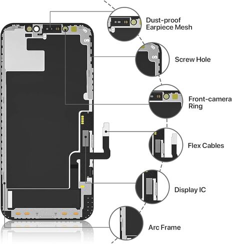 استبدال شاشة iPhone 12/12 Pro مقاس 6.1 بوصة شاشة بديلة LCD تعمل باللمس ثلاثية الأبعاد ومحول رقمي عالي الدقة مع مجموعة أدوات إصلاح + واقي شاشة مقاوم للماء in Kuwait