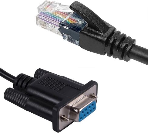 9.8FT DB9 to RJ45 Cat5 Ethernet LAN Console Cable, RJ45 Male to 9 pin Serial RS232 DB9 Female Rollover Console Cable in Kuwait