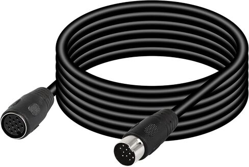 CERRXIAN DIN 13 PIN Male to Female Electrical Signal Control Cable, UL2919 OD9.0MM 13 PIN Extension Cable (M-F) (1m Black) in Kuwait