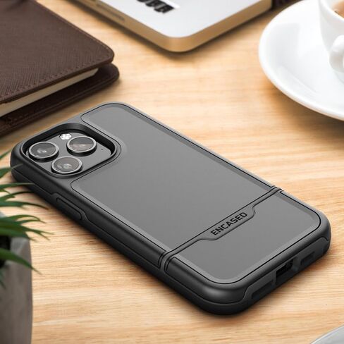 Encased Rebel Designed for iPhone 15 Pro Max Belt Clip Case, Protective Shockproof Case with Phone Holster (Black) in Kuwait