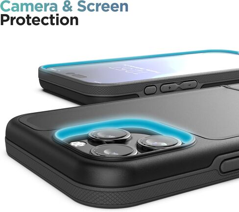 Encased Rebel Designed for iPhone 15 Pro Max Belt Clip Case, Protective Shockproof Case with Phone Holster (Black) in Kuwait