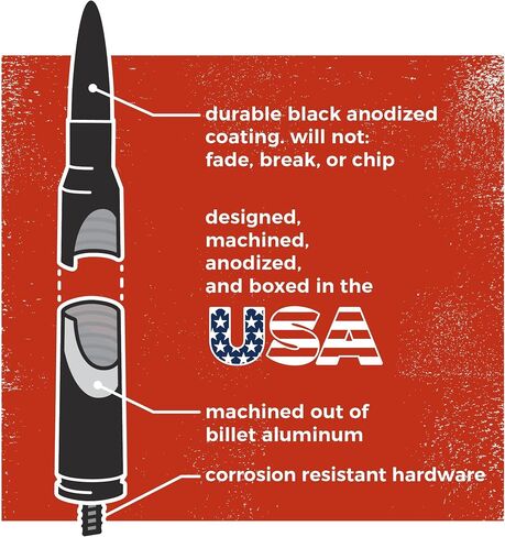 CravenSpeed Bullet Style Stubby Antenna Compatible with Ford Bronco 2021-2023 (Hood-Mounted) | Short Antenna Replacement | Made in The USA in Saudi Arabia