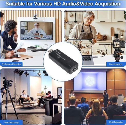 MyGica Video Capture Card,HDMI to USB Switch Gaming Capture Recorder Device -HD 4K 30fps,Plug & Play Record to Computer for Game, Streaming, Teaching, Video Conference,Live Broadcasting (USB 2.0) in Kuwait