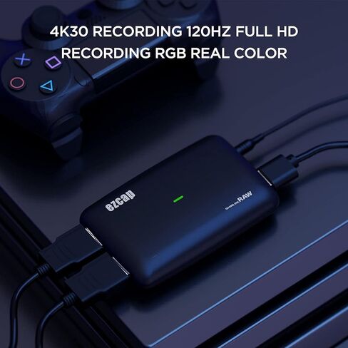 بطاقة التقاط الألعاب Ezcap321 USB3.1 4K30، تسجيل فيديو Game Link Raw 4K HDMI للبث المباشر 4K 30 إطارًا في الثانية أو 1080p120، 1440p60، بطاقة التقاط HDMI متوافقة مع PS5، PS4، Xbox One، Xbox 360، Switch in Kuwait