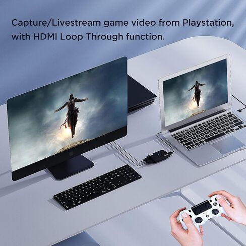 بطاقة التقاط الألعاب Ezcap321 USB3.1 4K30، تسجيل فيديو Game Link Raw 4K HDMI للبث المباشر 4K 30 إطارًا في الثانية أو 1080p120، 1440p60، بطاقة التقاط HDMI متوافقة مع PS5، PS4، Xbox One، Xbox 360، Switch in Kuwait