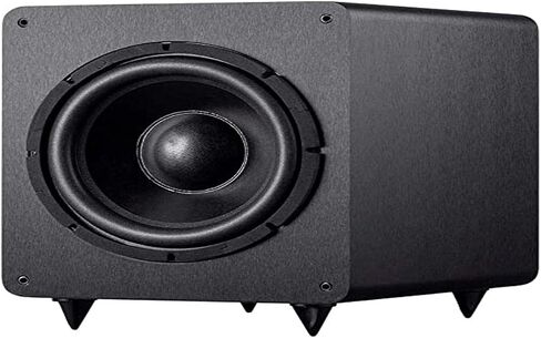 مضخم صوت Monoprice SW-12 بقوة 400 وات RMS (ذروة 600 وات) - 12 بوصة، تصميم مستورد، تحكم متغير في الطور، فلتر تمرير منخفض متغير، لأنظمة المسرح المنزلي in Saudi Arabia