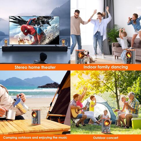 Portable Bluetooth Speaker with Lights, Transparent Wireless Mini Bluetooth Speaker with TWS, Perfect Small Speaker HD Sound and Bass for Office, Home, Shower, Room, Bike, Car (Black) in Kuwait
