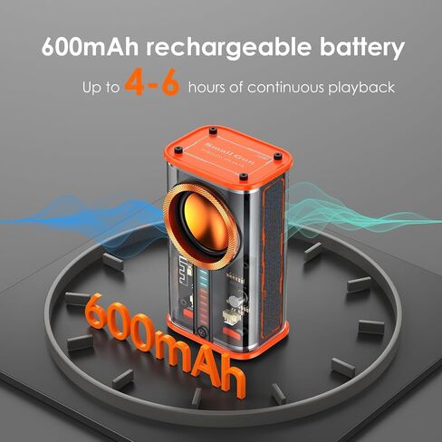 Portable Bluetooth Speaker with Lights, Transparent Wireless Mini Bluetooth Speaker with TWS, Perfect Small Speaker HD Sound and Bass for Office, Home, Shower, Room, Bike, Car (Black) in Kuwait