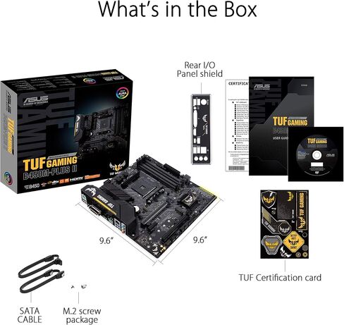 اسس لوحة ام للالعاب AMD B450 mATX مع اضاءة LED RGB مزامنة اورا، دعم DDR4 3466MHz، 32Gbps M.2، HDMI 2.0b، نوع C وUSB 3.1 اصلي الجيل الثاني. (TUF B450M-PLUS GAMING) in Saudi Arabia