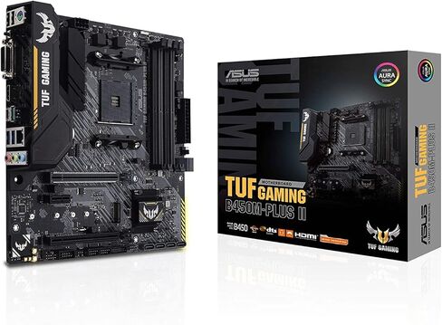 اسس لوحة ام للالعاب AMD B450 mATX مع اضاءة LED RGB مزامنة اورا، دعم DDR4 3466MHz، 32Gbps M.2، HDMI 2.0b، نوع C وUSB 3.1 اصلي الجيل الثاني. (TUF B450M-PLUS GAMING) in Saudi Arabia