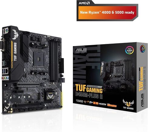 اسس لوحة ام للالعاب AMD B450 mATX مع اضاءة LED RGB مزامنة اورا، دعم DDR4 3466MHz، 32Gbps M.2، HDMI 2.0b، نوع C وUSB 3.1 اصلي الجيل الثاني. (TUF B450M-PLUS GAMING) in Saudi Arabia