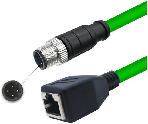 GXMRHWY M12 4-pin D Code Male to RJ45 Female High Flex Cat6 Industrial Ethernet Cable PVC 1Meter in Saudi Arabia