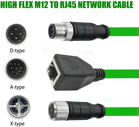 GXMRHWY M12 4-pin D Code Male to RJ45 Female High Flex Cat6 Industrial Ethernet Cable PVC 1Meter in Saudi Arabia