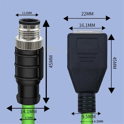 GXMRHWY M12 4-pin D Code Male to RJ45 Female High Flex Cat6 Industrial Ethernet Cable PVC 1Meter in Saudi Arabia