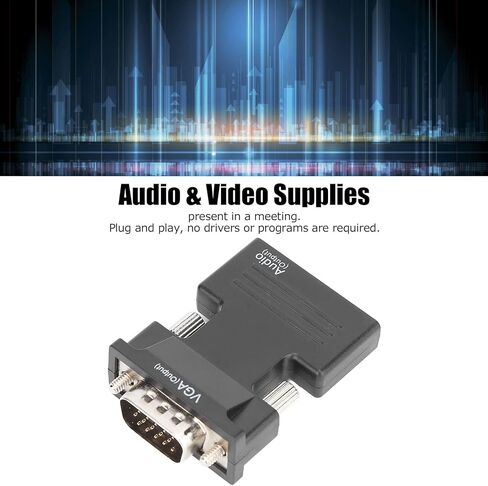 محول Dilwe 1080P HDMI إلى VGA، محول VGA إلى HDMI، محول مزامنة الصوت والفيديو HDMI أنثى إلى VGA ذكر مع كابل صوت 3.5 مم لشاشات أجهزة الكمبيوتر المحمولة in Kuwait