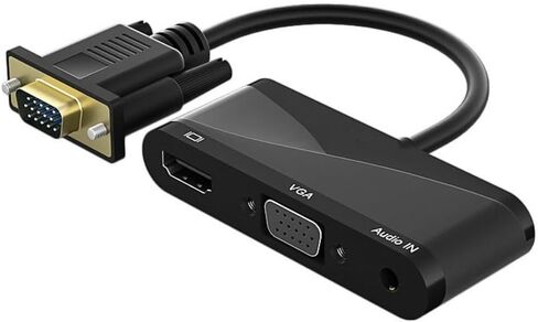 موزع كيبل VGA + 3.5 صوت الى HDMI VGA من ساكو 1 في 2 مع منفذ USB متوافق مع الكمبيوتر واللاب توب وشاشة التلفزيون وجهاز العرض HDMI الخارجية 1080P in Kuwait