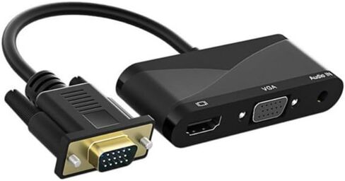موزع كيبل VGA + 3.5 صوت الى HDMI VGA من ساكو 1 في 2 مع منفذ USB متوافق مع الكمبيوتر واللاب توب وشاشة التلفزيون وجهاز العرض HDMI الخارجية 1080P in Kuwait