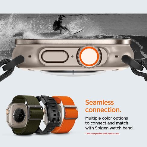 Spigen Tempered Glass Screen Protector with Alloy Tray [Glas.tR Slim Pro] designed for Apple Watch Ultra 2 / Apple Watch Ultra - Titanium in Saudi Arabia