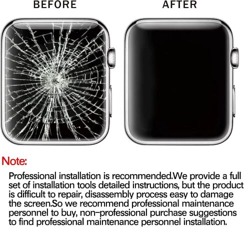 Compatible with Apple Watch Series 2/3 38mm Screen Replacement - Front LED Glass Lens Replacement Repair Kit & Watch Glass Repair (No LCD Screen and Touch Digitizer)(Series 2/3 38mm) in Kuwait