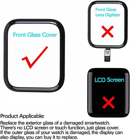 Compatible with Apple Watch Series 2/3 38mm Screen Replacement - Front LED Glass Lens Replacement Repair Kit & Watch Glass Repair (No LCD Screen and Touch Digitizer)(Series 2/3 38mm) in Kuwait