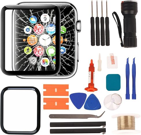 Compatible with Apple Watch Series 2/3 38mm Screen Replacement - Front LED Glass Lens Replacement Repair Kit & Watch Glass Repair (No LCD Screen and Touch Digitizer)(Series 2/3 38mm) in Kuwait