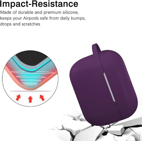 DGege Silicone Case Cover Compatible with Apple AirPods Pro, Protective Soft Case with Carabiner for Airpods Pro 2 in Kuwait
