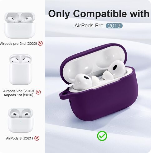 DGege Silicone Case Cover Compatible with Apple AirPods Pro, Protective Soft Case with Carabiner for Airpods Pro 2 in Kuwait