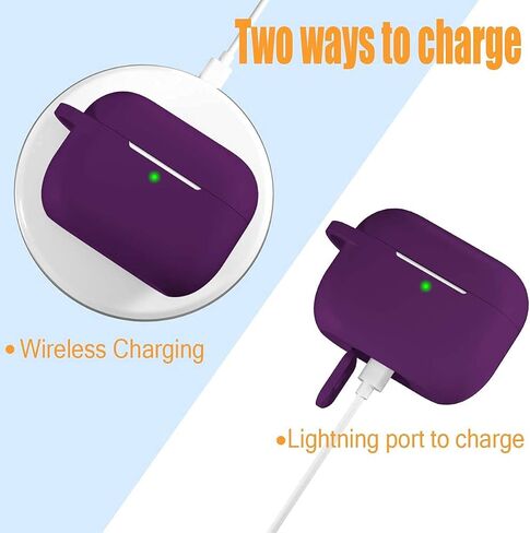 DGege Silicone Case Cover Compatible with Apple AirPods Pro, Protective Soft Case with Carabiner for Airpods Pro 2 in Kuwait