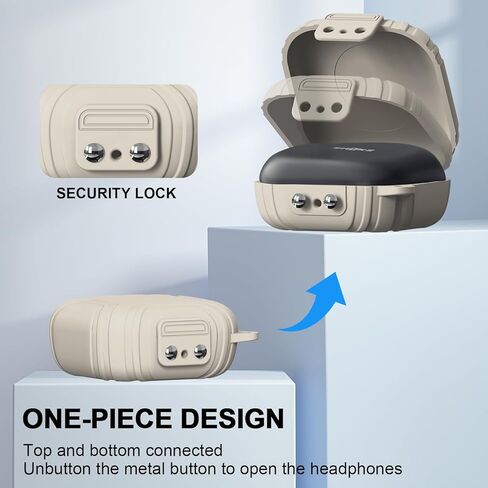 [Secure Lock] Silicone Case for SHOKZ OpenFit Open-Ear True Wireless Bluetooth Headphones Full Body Anti-Scratch Shockproof Protective Cover for SHOKZ OpenFit T910 Earbuds with Keychain (Black) in Kuwait