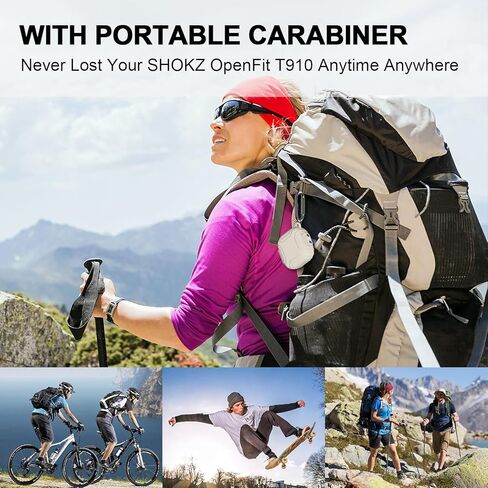 [Secure Lock] Silicone Case for SHOKZ OpenFit Open-Ear True Wireless Bluetooth Headphones Full Body Anti-Scratch Shockproof Protective Cover for SHOKZ OpenFit T910 Earbuds with Keychain (Black) in Kuwait