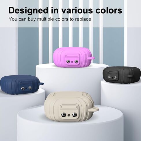 [Secure Lock] Silicone Case for SHOKZ OpenFit Open-Ear True Wireless Bluetooth Headphones Full Body Anti-Scratch Shockproof Protective Cover for SHOKZ OpenFit T910 Earbuds with Keychain (Black) in Kuwait