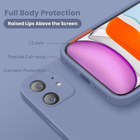 Cordking iPhone 11 Case, Silicone [Square Edges] & [Camera Protecion] Upgraded Phone Case with Soft Anti-Scratch Microfiber Lining, 6.1 inch, Black in Saudi Arabia