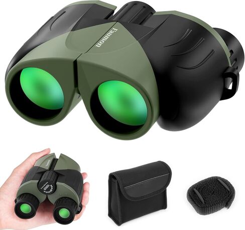 مناظير لمشاهدة الطيور، مناظير مدمجة مقاس 12 × 25 للبالغين، مجهر مقاوم للماء عالي القوة مع رؤية كبيرة ورؤية واضحة منخفضة الإضاءة، مناظير صغيرة للأطفال للصيد والسفر وحفلات التنزه سيرًا على الأقدام in Kuwait