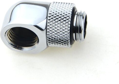 BXQINLENX Nickel-Plated Brass Silver Chrome G 1/4" Male to Female 90° Rotary Enhance Multi-Link Adapter Fitting for Computer Water Cooling System(4 PCS) in Saudi Arabia