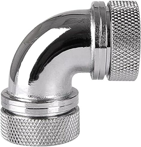 Thermaltake Pacific DIY LCS Chrome G1/4 PETG 16mm (5/8") OD Tube 90 Degree Dual Compression Fitting Cooling - CL-W099-CA00SL-A in Kuwait