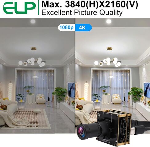 ELP 4K HDMI USB Camera - Wide Angle, 2X Digital Zoom, H.265, 8MP, UVC USB2.0 for Laptop & Monitor in Saudi Arabia
