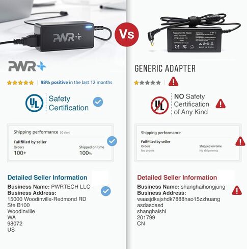 سلك طاقة الكمبيوتر المحمول Pwr لشاحن Acer Aspire: UL مدرج E15 ES1 E1 E5 F5 F15 E 15 1 5 F 5 15 V3 V5 V7 V 3 5 7 R7-571 R3 S3 M3 M5 مزود محول طاقة طويل للغاية للكمبيوتر المحمول in Kuwait