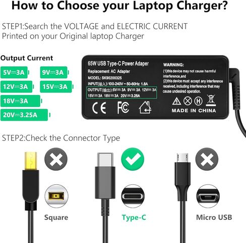 شاحن USB-C سريع 65 وات 45 وات لـ LG Gram - مناسب لأجهزة الكمبيوتر المحمول LG 15" 16" 17" Gram Series 15Z90N 14Z90N 17Z90N 16Z90P 14Z90P 17Z90P Type C سلك إمداد الطاقة in Kuwait
