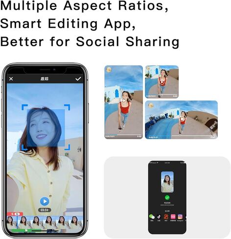 Labpano PilotPano 360 Degree Camera,5.7K 360°,3,1" Touch Screen,CMOS sensors,AI Editing, Live Streaming, HDR,Webcam,PilotSteady in Kuwait