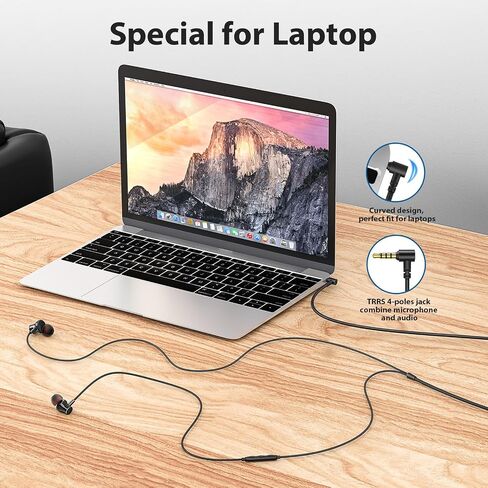 سماعات رأس سلكية لأجهزة الكمبيوتر المحمول وأجهزة Chromebook وسماعات أذن مزودة بخاصية إلغاء الضوضاء مع مقبس صوت 3.5 مم وميكروفون هاي فاي ستيريو وتحكم واضح في مستوى الصوت لجهاز Kindle Fire Nintendo Switch MP3 Android in Kuwait