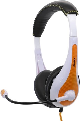 Avid AE-36 Headset in White with Adjustable Boom Microphone for School, Classroom, Education, Testing and Assessment in Kuwait