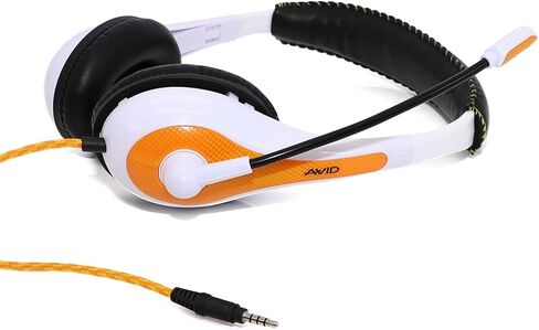 Avid AE-36 Headset in White with Adjustable Boom Microphone for School, Classroom, Education, Testing and Assessment in Kuwait
