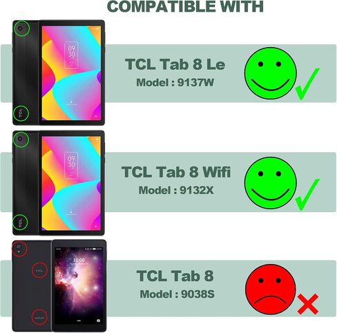 حافظة JKhandy لجهاز TCL TAB 8 LE موديل 9137W إصدار 2023، (لا تناسب TCL Tab 8 الموديل: 9038S)، غطاء تابلت جلدي واقٍ مع حامل قلم رصاص، أسود in Kuwait