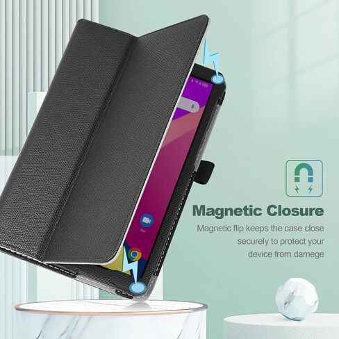 حافظة JKhandy لجهاز TCL TAB 8 LE موديل 9137W إصدار 2023، (لا تناسب TCL Tab 8 الموديل: 9038S)، غطاء تابلت جلدي واقٍ مع حامل قلم رصاص، أسود in Kuwait